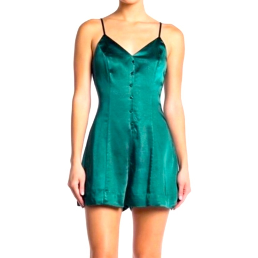 Endless Rose Satin Green Romper
